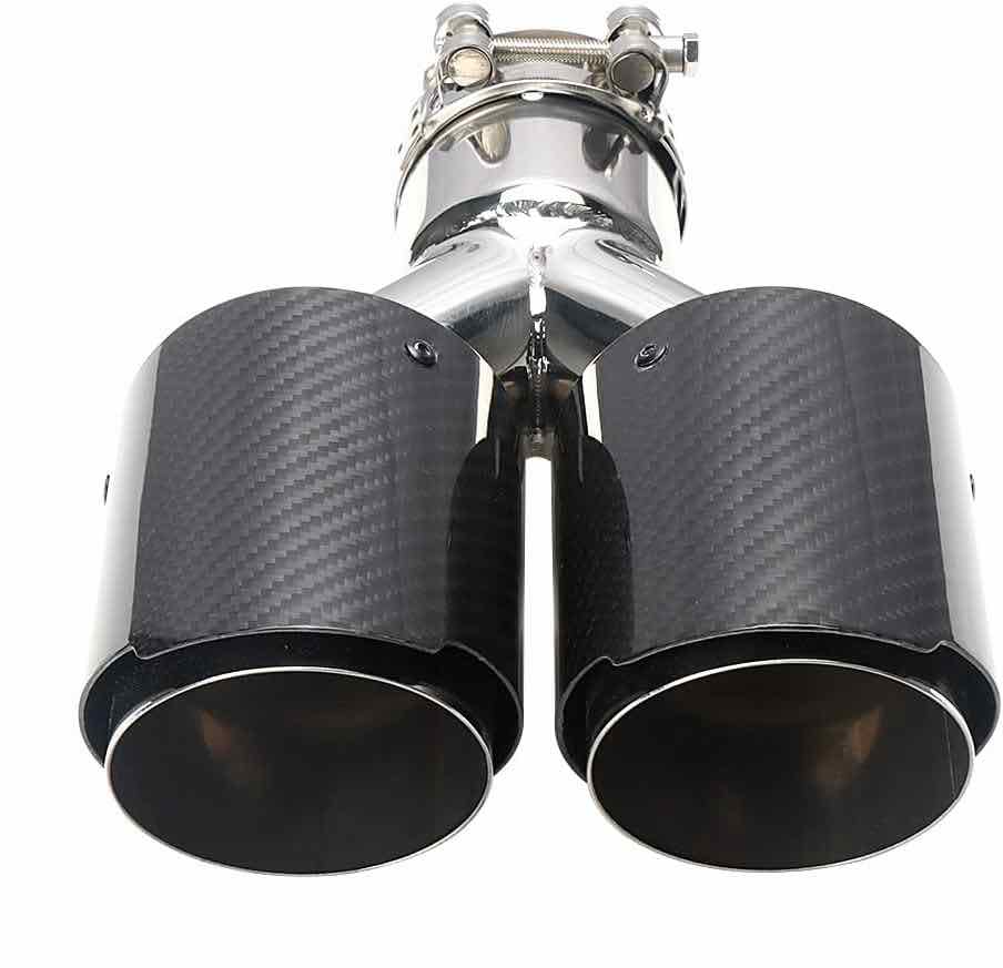 Colilla Punta de Escape Fibra de Carbono Doble Salida Deportiva