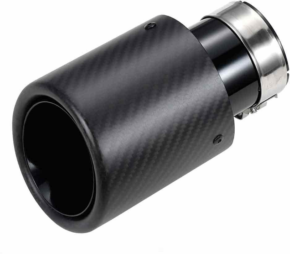 Colilla Punta de Escape Fibra de Carbono Deportiva Universal Diseño Punta Redonda