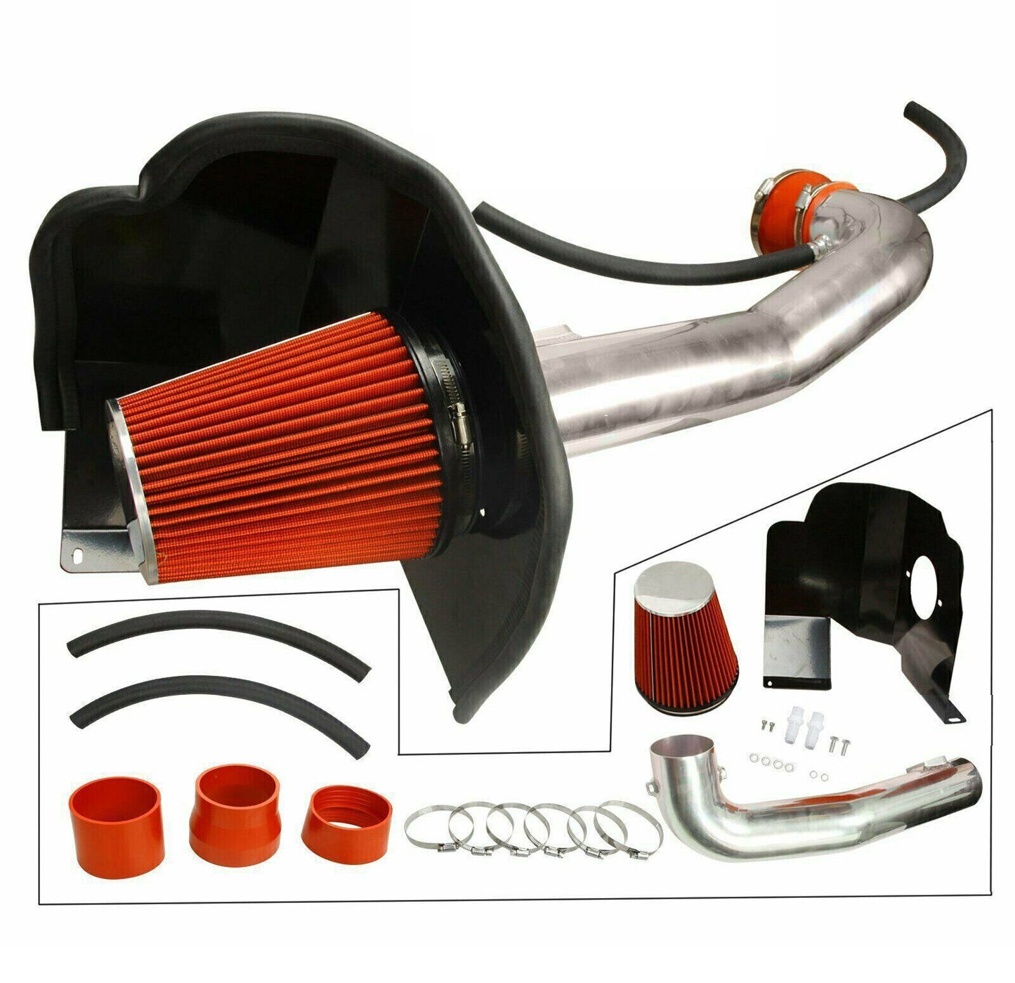 Cold Air Intake Filtro Deportivo de Aire Alto Flujo Chevrolet GMC Silverado Sierra Tahoe V8 5.3L/6.2L 2014-2018 Aumento Potencia