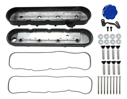 Tapas de Punterías Aluminio Altas Lisas Con Base de Bobinas Chevrolet GMC Cadillac 6.0