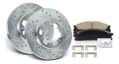 Kit Frenos Discos Perforados Nissan Frontier 1998-2002