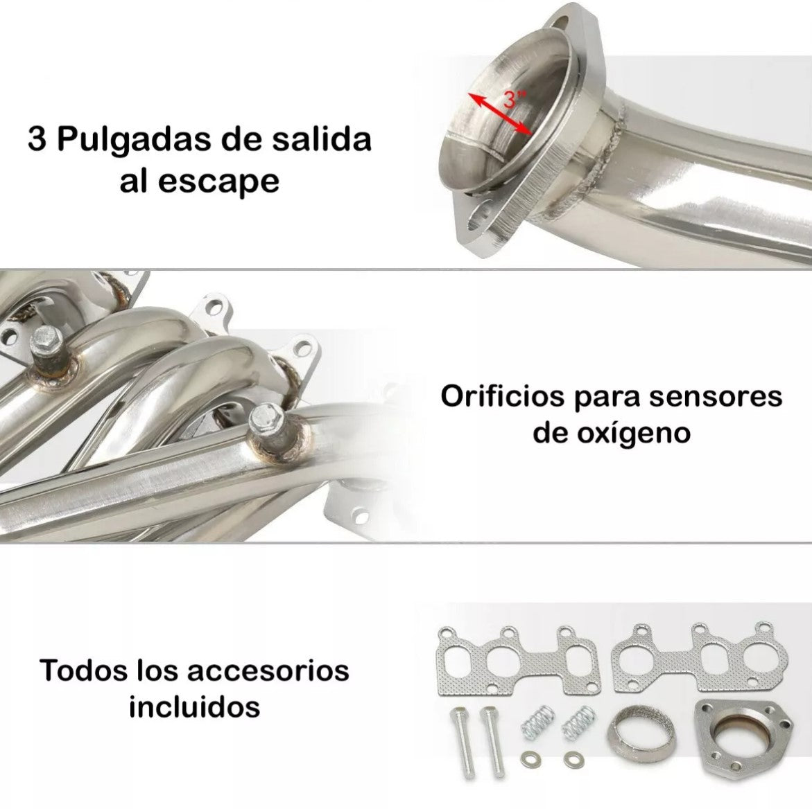 Headers VW Volkswagen Jetta/Golf VR6 años 1992-2004 2.8L 12V MK3 MK4 - Cabezal Deportivo