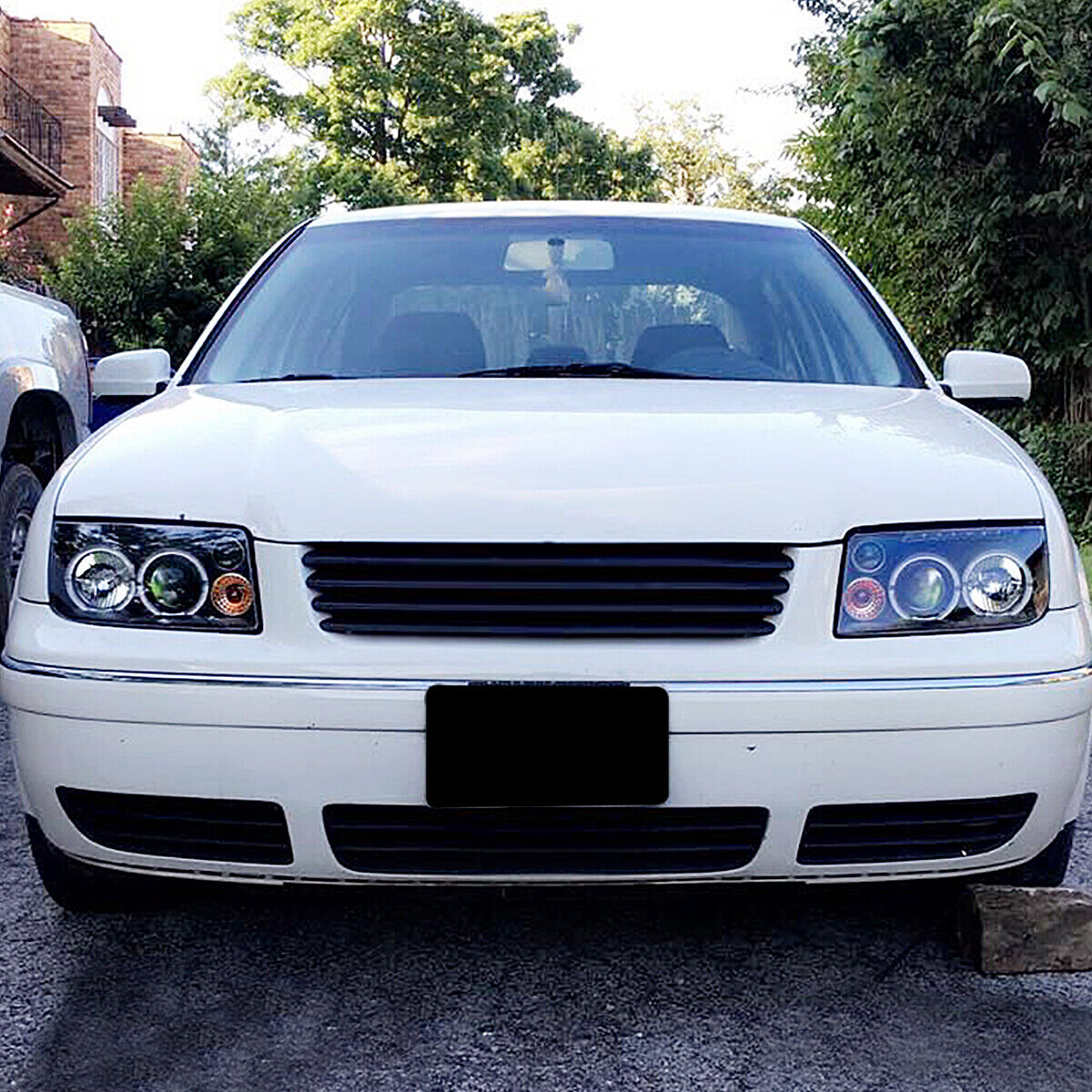 Faros Deportivos VW VolksWagen Jetta A4 MK4 1999-2007 Ojos De Ángel de Lupa o Proyectores Fondo Negro