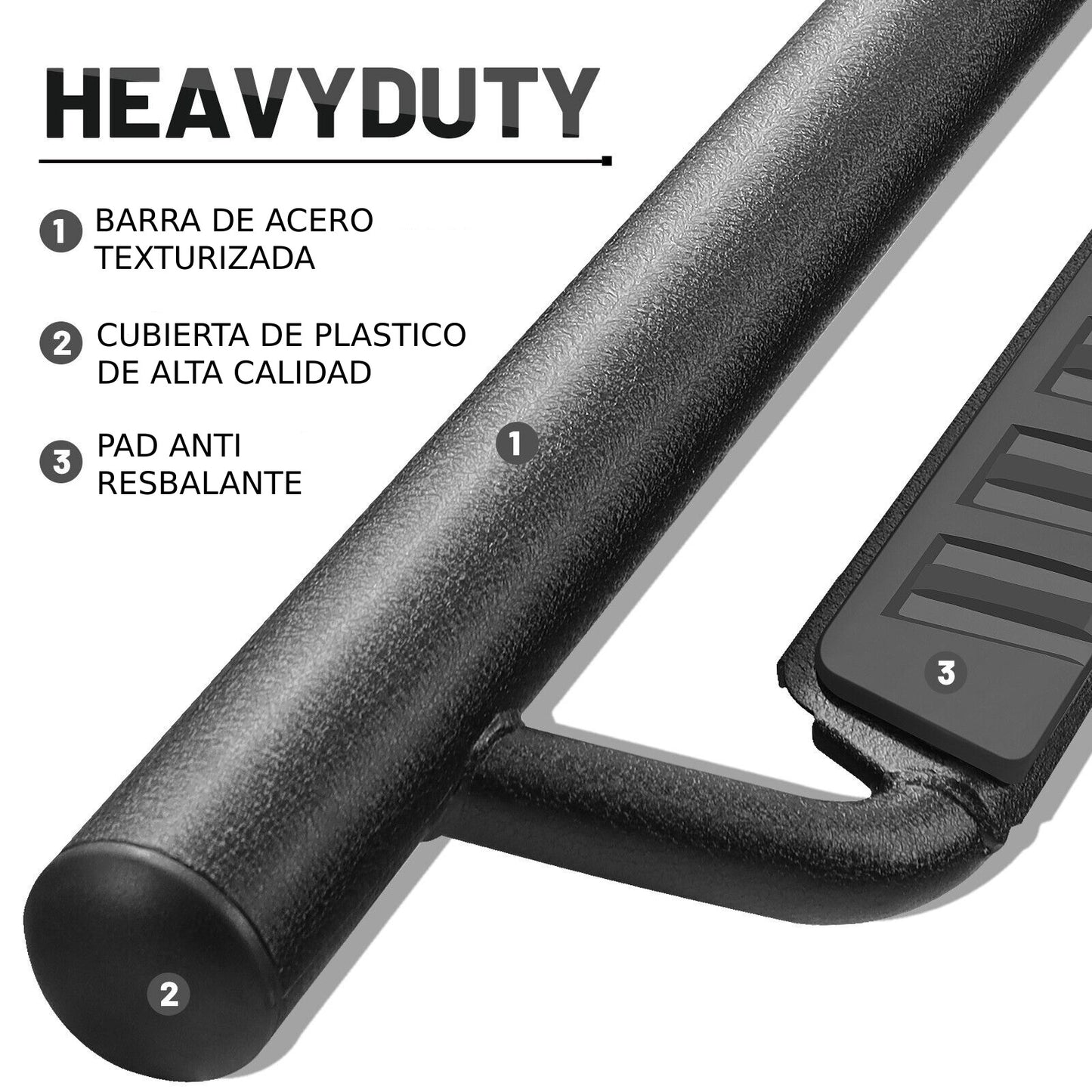 Estribos Laterales Side Steps para Chevrolet Colorado 2015-2025 4 Puertas - Tubo 3 pulgadas uso Rudo