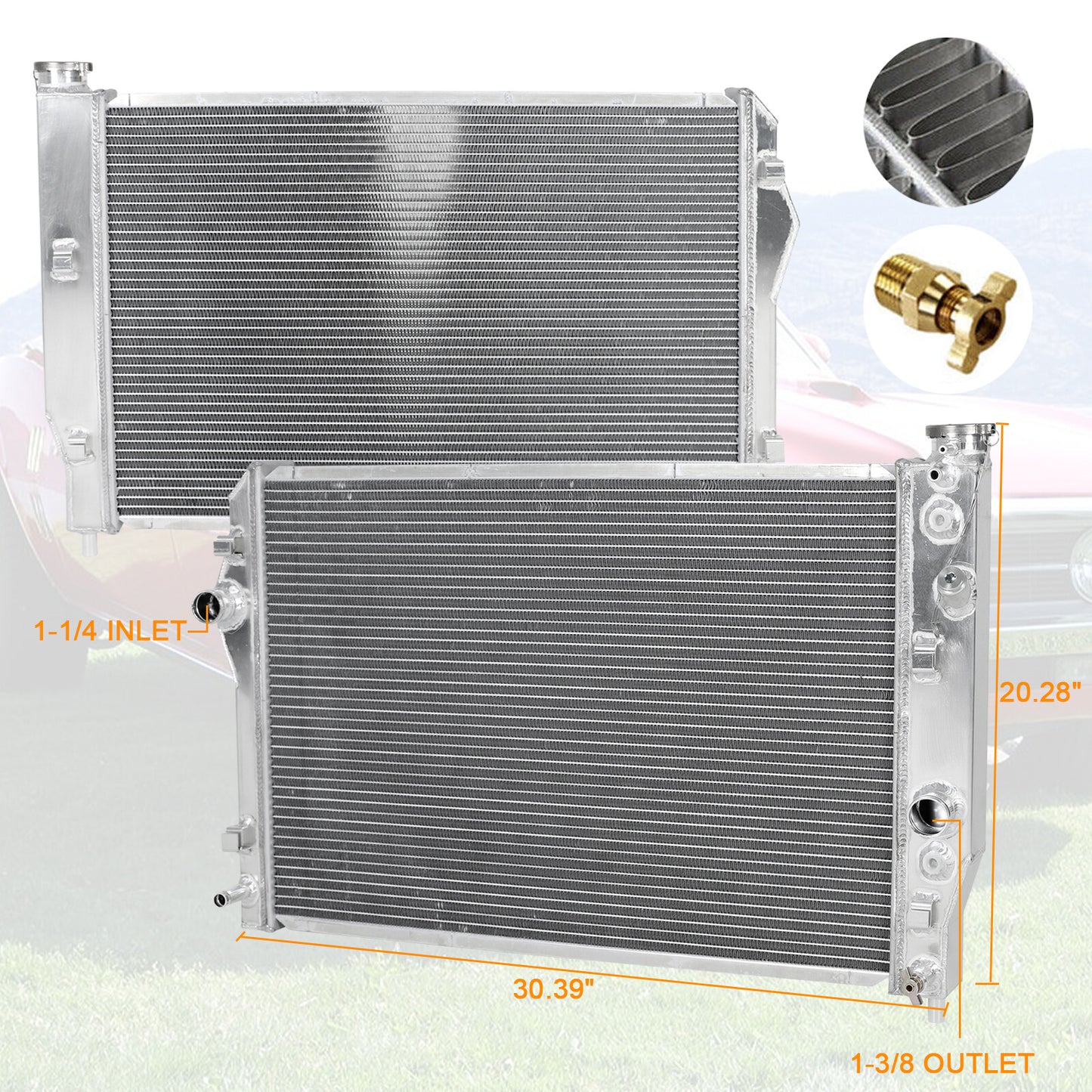 Radiador Aluminio Chevrolet Camaro y Pontiac Firebird 1993-2002 5.7 V8 - Radiador de 3 Filas rendimiento aumentado