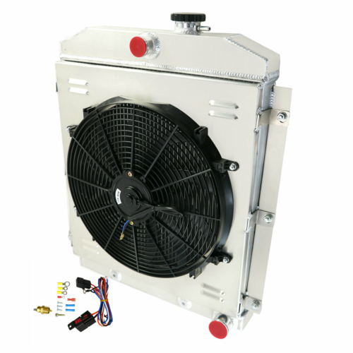 Radiador Aluminio 3 Filas Chevrolet 1947 1948 1949 1950 1951 9152 1953 1954 V8 6L - Tolva de Aluminio con ventiladores incluidos