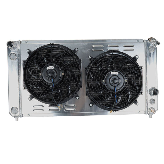 Radiador de Aluminio 3 Filas Chevrolet S10 Blazer Sonoma 4.3 1996-2005 V6 - Radiador Alto Rendimiento Ventiladores incluidos