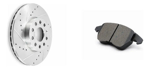 Kit Frenos Discos Perforados Audi A3 Vw Jetta Golf Eos