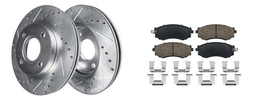 Kit Frenos Discos Ranurados Nissan Sentra 2000-2006 1.8l