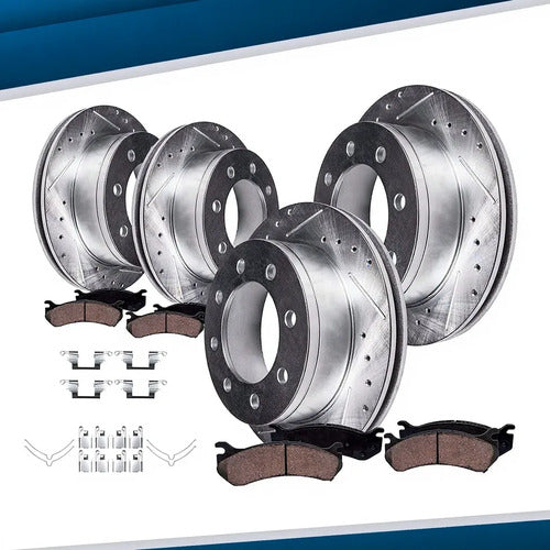 Kit Frenos Discos Ranurados Ford F-250 F-350 1999-2004