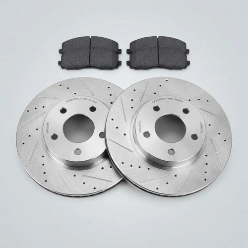 Kit Frenos Discos Ranurados Honda Pilot Acura Mdx 2009-2015