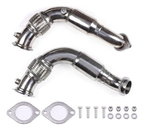 Downpipe Escape Bmw X5 X6 Series 550i 650i 750i 4.4 08-14 V8 Cromado