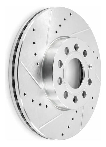 Kit Frenos Discos Perforados Audi A3 Vw Jetta Golf Eos