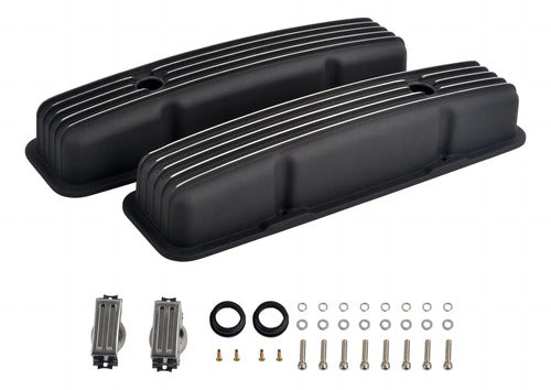 Tapas de Punterías Aluminio Cortas Con Aletas Con Base de Bobinas SBC Chevrolet GMC 283
