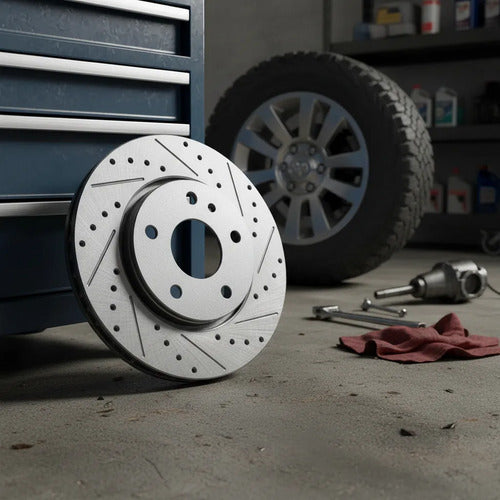 Kit Frenos Discos Ranurados Dodge Ram 1500 2000-2001 4x4