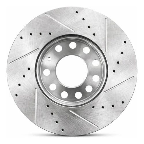Kit Frenos Discos Perforados Audi A3 Vw Jetta Golf Eos
