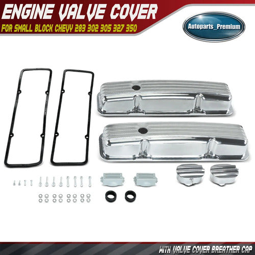 Tapas de Punterías Aluminio Cortas Con Aletas Con Respiradero SBC Chevrolet GMC 283 305