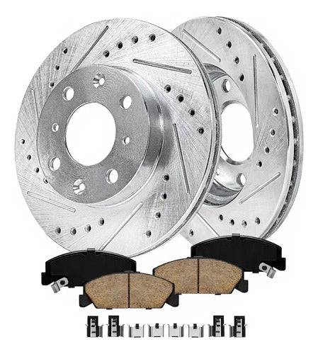 Kit Frenos Discos Ranurados Honda Civic Del Sol 1990-2000