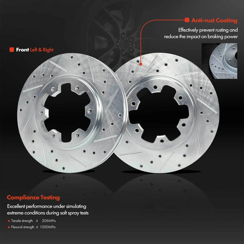 Kit Frenos Discos Perforados Nissan Frontier 1998-2002