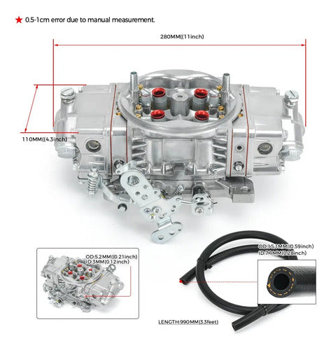 Carburador 4 Gargantas 850 Cfm Choke Eléctrico Dodge 383 400