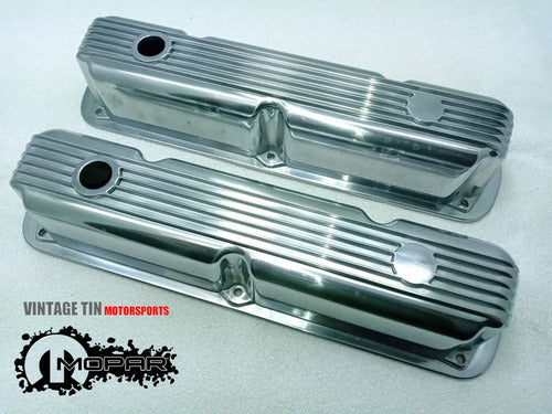 Tapas de Punterías Aluminio Altas Con Aletas Small Block Dodge Plymouth Chrysler 318 340