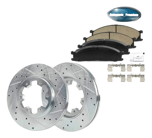 Kit Frenos Discos Perforados Nissan Frontier 1998-2002