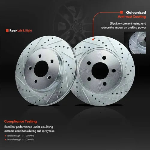 Discos Freno Traseros Perforados Ford Mustang 2005-2014