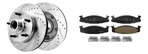 Kit Frenos Discos Ranurados Ford F-150 E-150 1994-1996