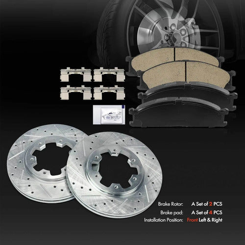 Kit Frenos Discos Perforados Nissan Frontier 1998-2002