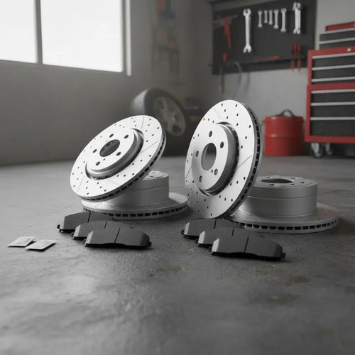 Kit Frenos Discos Ranurados Ford F-250 F-350 Super Duty