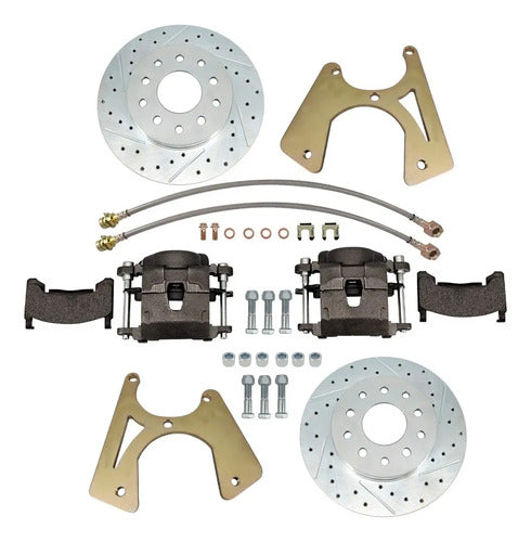 Kit Frenos Trasero Conversión Disco Gm 10 12 Ranurados