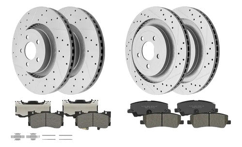 Kit Frenos Discos Ranurados Perforados Ford Mustang 15-18
