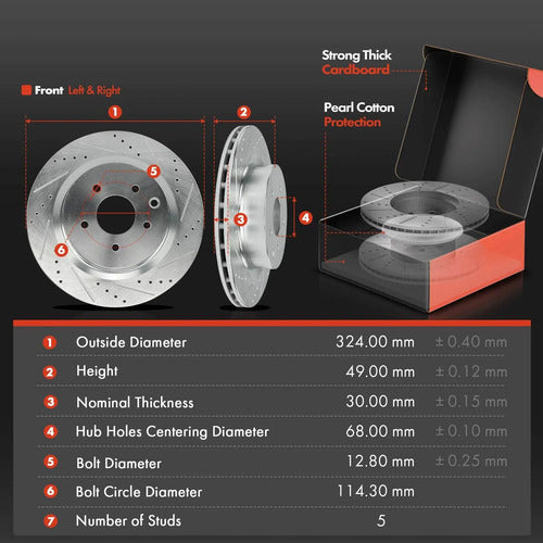 Kit Frenos Discos Perforados Infiniti G35 Nissan 350z