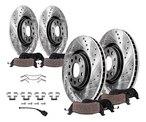 Kit Frenos Discos Ranurados Audi A3 Volkswagen Gti 2006-2011