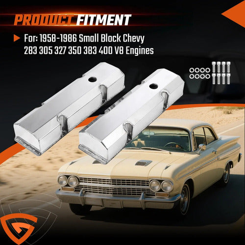 Tapas de Punterías Cromadas Altas Fabricadas SBC Chevrolet GMC 283 305 327 350 400