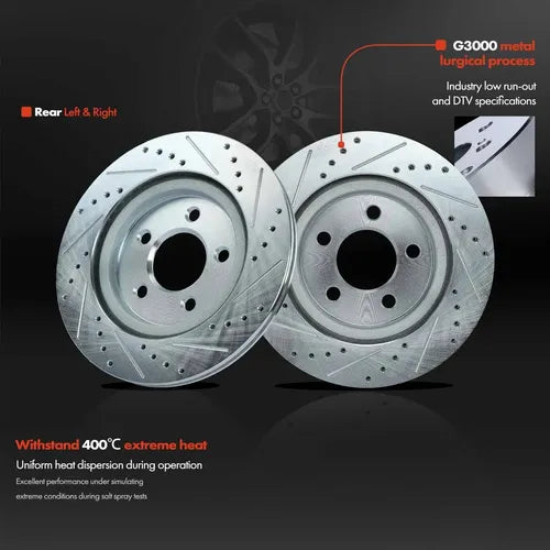 Discos Freno Traseros Perforados Ford Mustang 2005-2014