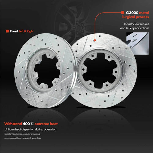 Kit Frenos Discos Perforados Nissan Frontier 1998-2002
