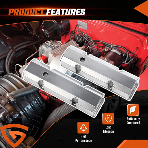 Tapas de Punterías Cromadas Altas Fabricadas SBC Chevrolet GMC 283 305 327 350 400