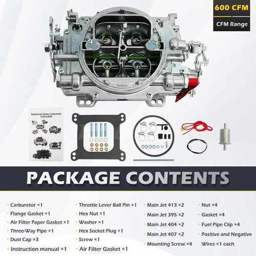 Carburador 4 Gargantas 600 Cfm Choke Manual Jeep Amc 304 360 401