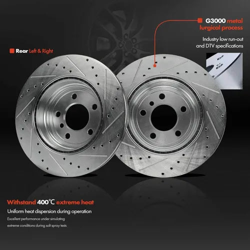 Discos Freno Traseros Perforados Bmw 330i 335i 430i 440i