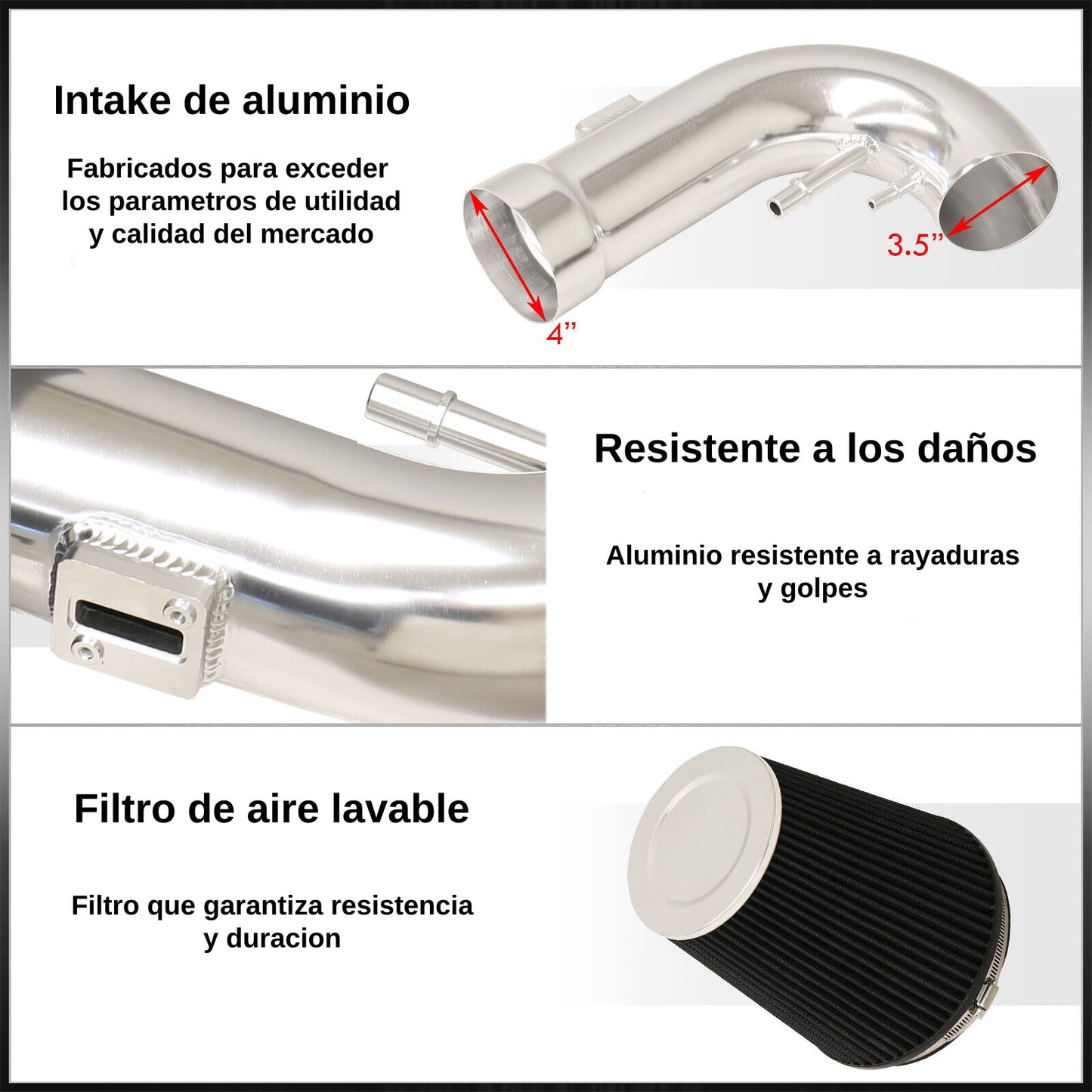 Filtro Aire Deportivo de Alto Flujo Ford Mustang 5.0 2011-2014 V8 - Cold Air Intake Sistema de Admisión de aire frio