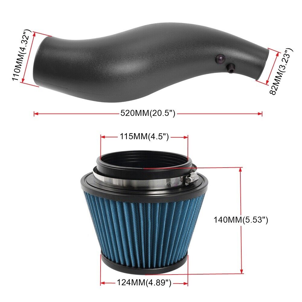 Cold Air Intake Filtro Aire Deportivo de Alto Flujo para Honda Civic 1992-2000 Aumento Potencia HP
