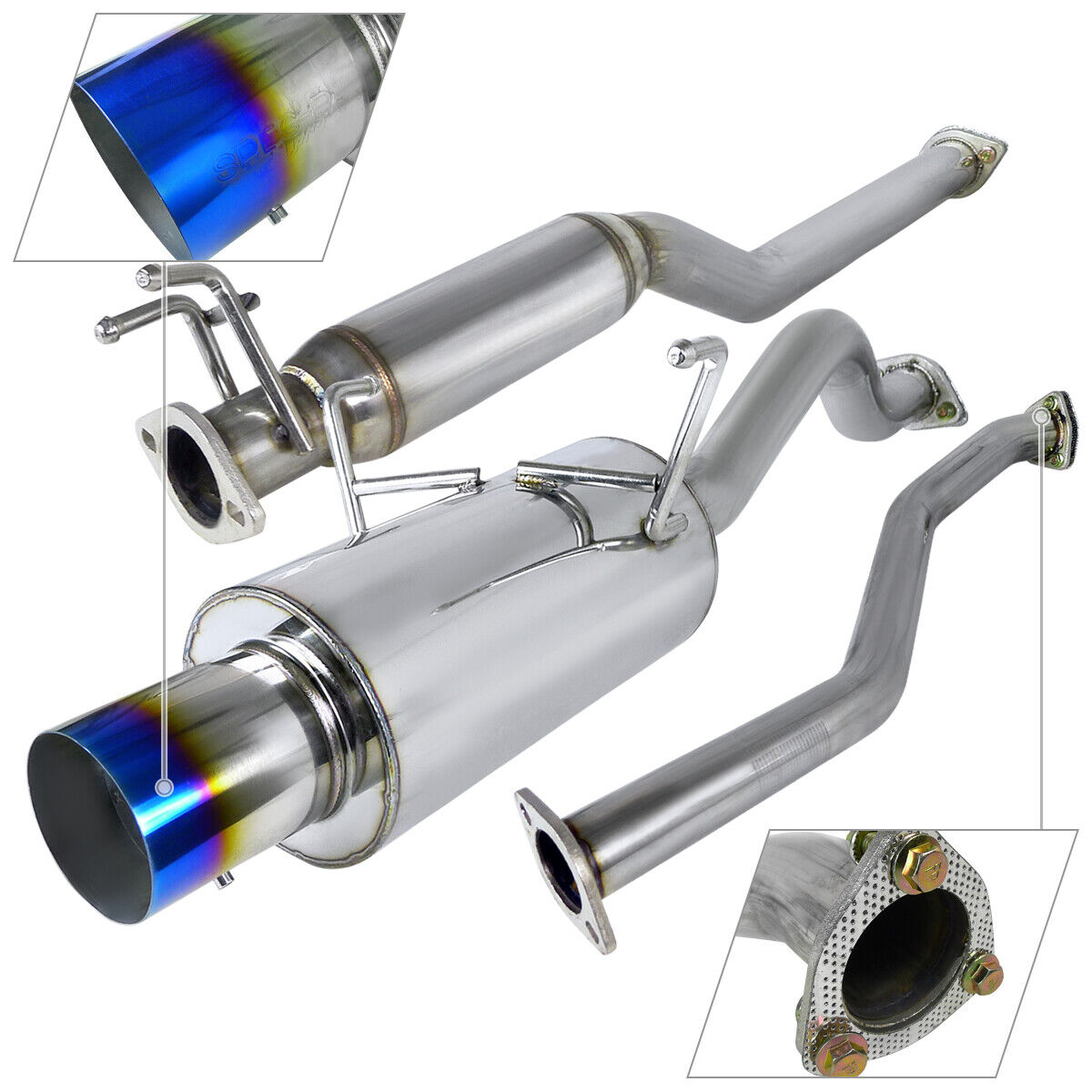Catback Tuberia Escape Honda Civic 1.7 2001-2005 Mofle N1 Resonador Deportivo N1 Aumento Potencia Acero Inoxidable