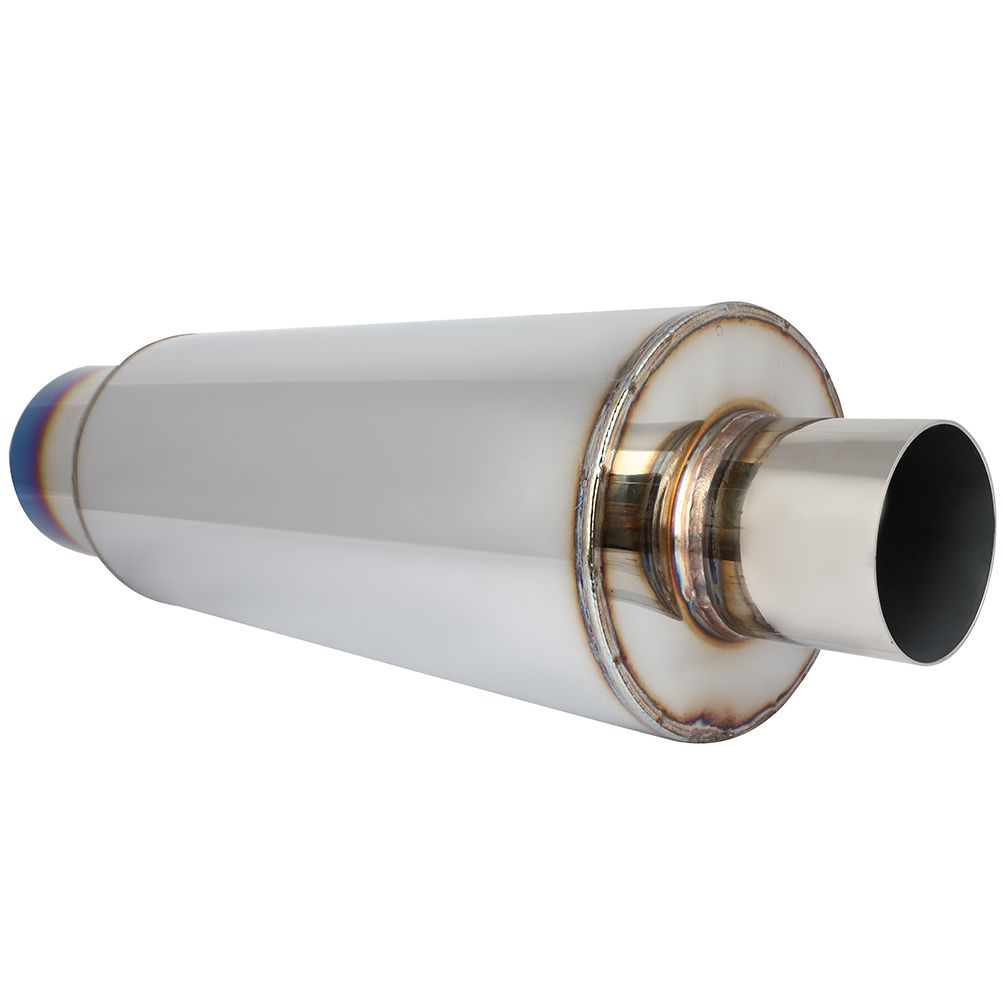 Muffler Mofle N1 Resonador Universal Deportivo 2.5 a 4 Pulgadas JDM Punta Azul Quemada