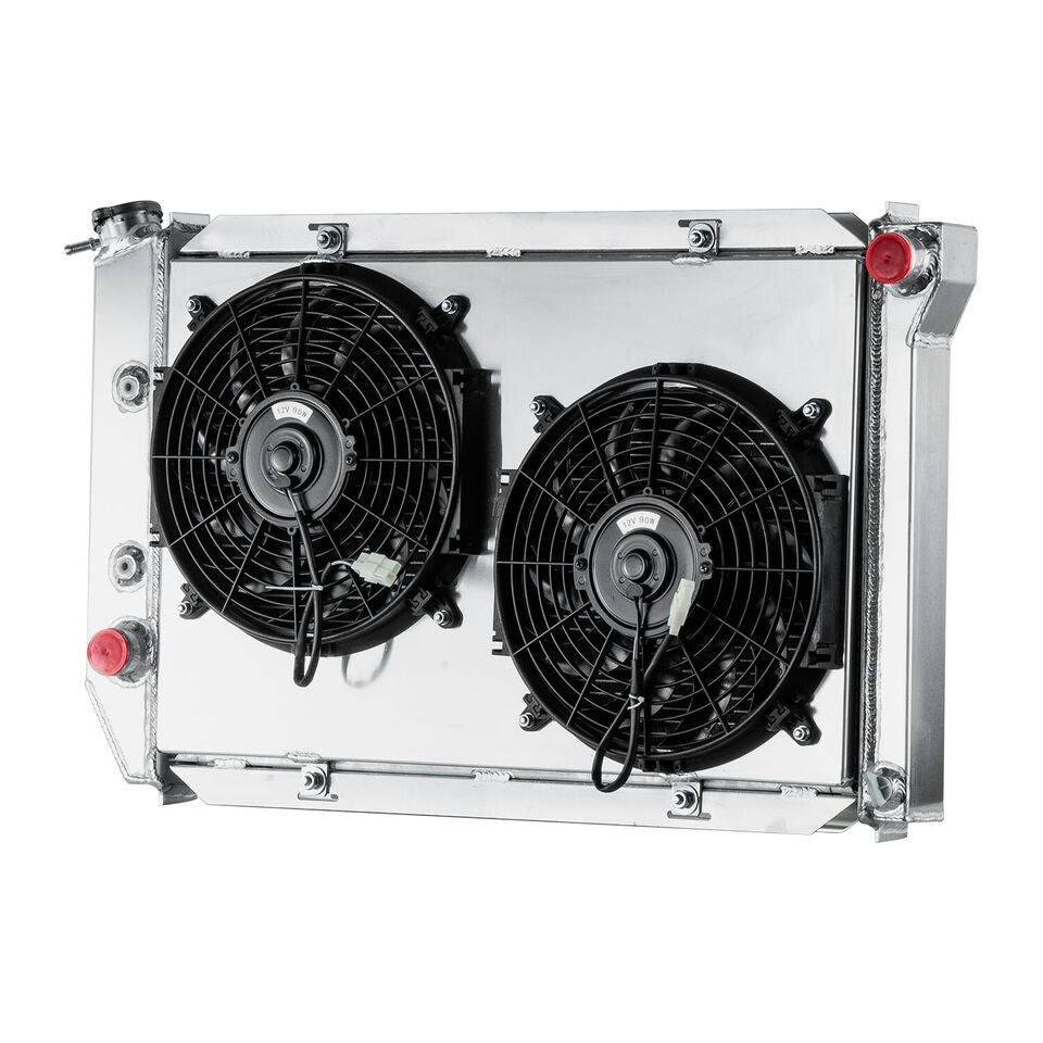 Radiador de 3 Filas Ford Mustang  Torino  Mercury LTD Cougar 1971 1972 1973 - Alto Rendimiento Tolva y ventiladores incluidos