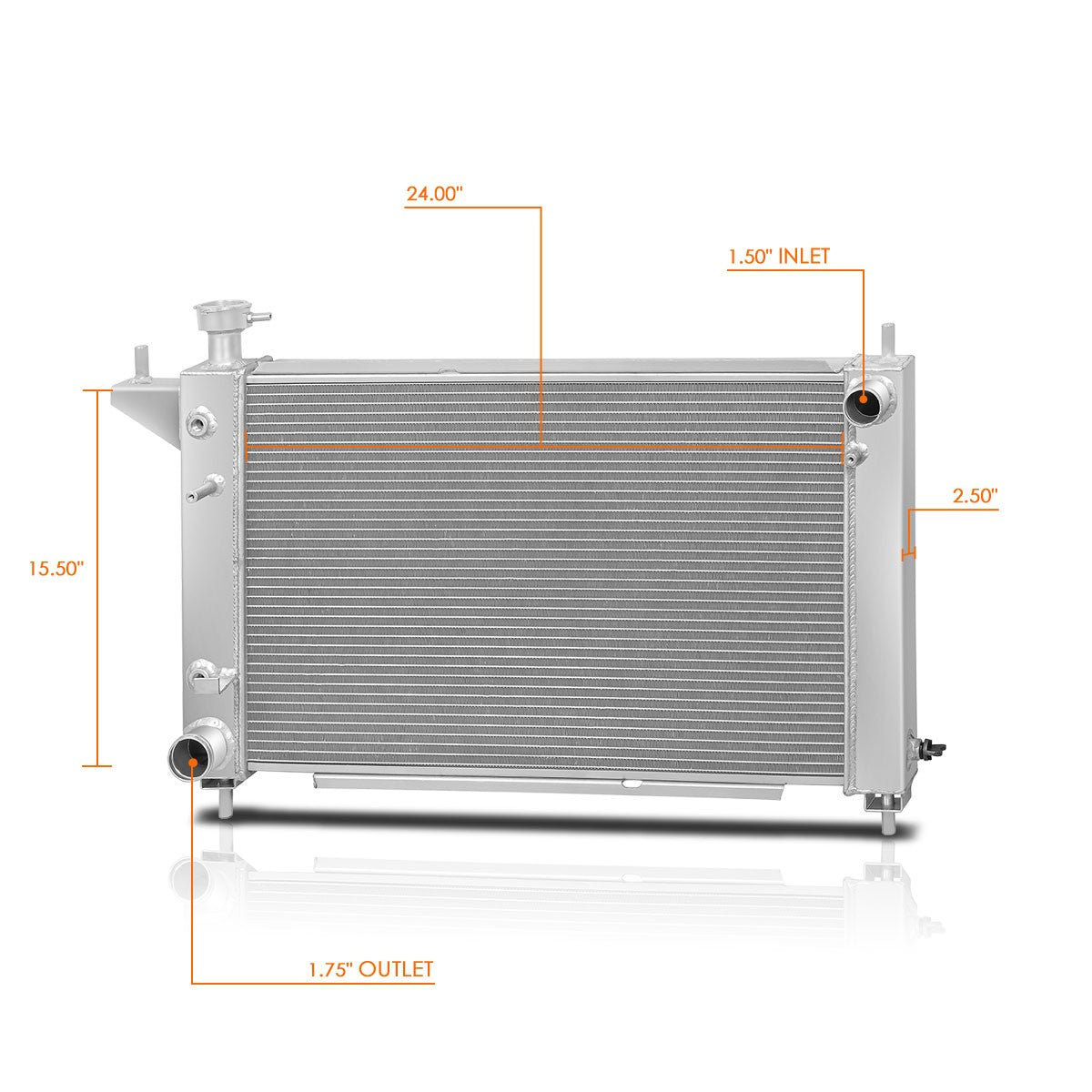 Radiador Aluminio Ford Mustang 1994 1995 V8 V6 3 Filas 5.0 - Uso rudo competencia