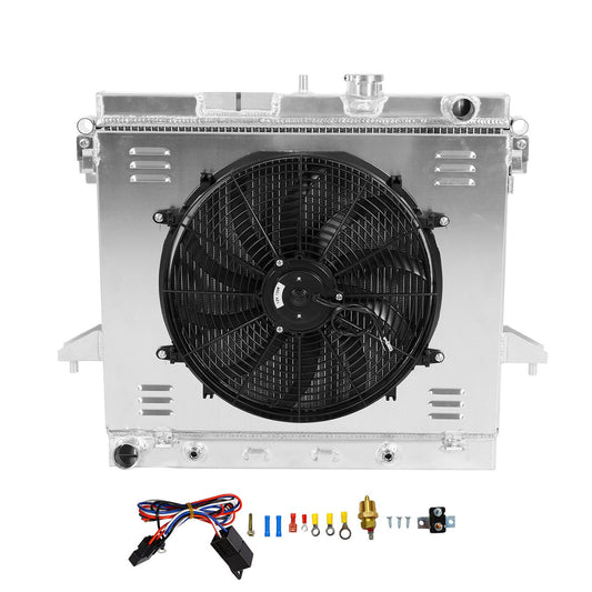 Radiador Aluminio Chevrolet Colorado GMC Canyon Hummer H3 2006 2007 2008-2012 - 3 Filas + Ventiladores + Kit Instalacion